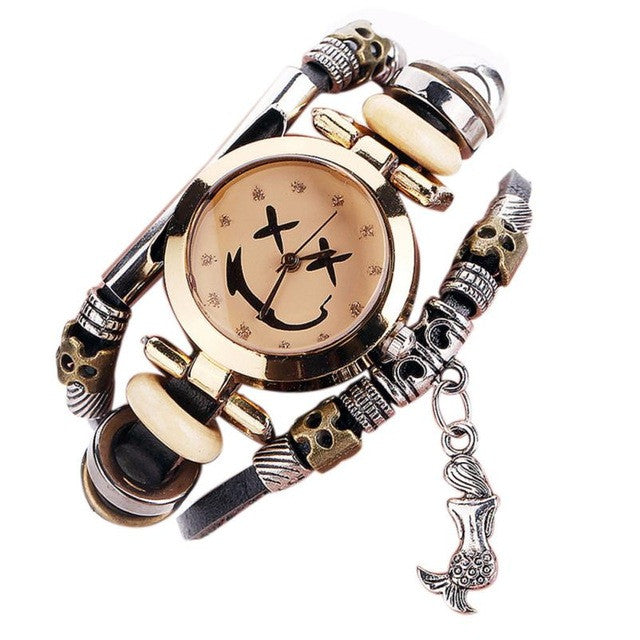 High Quality Luxury Brand Vintage Quartz Watch Cow Leather Bracelet Watch