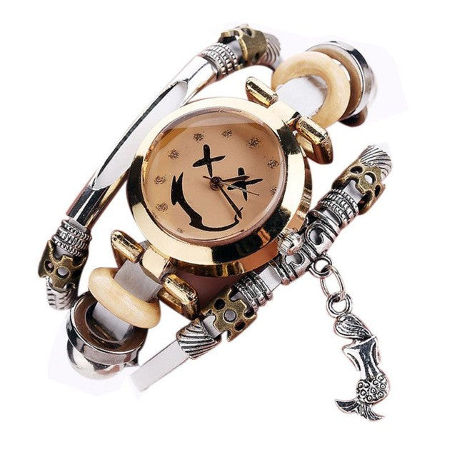 High Quality Luxury Brand Vintage Quartz Watch Cow Leather Bracelet Watch