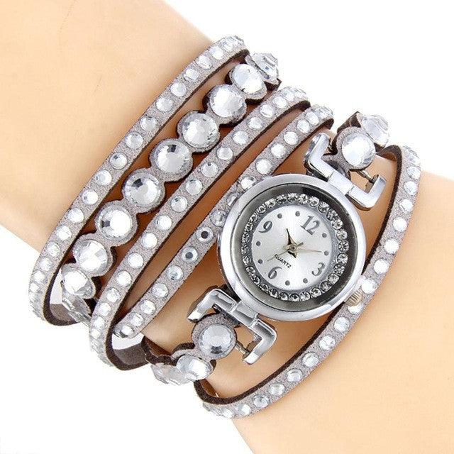 Women's Watch Wave Fashion Casual Analog Quartz Rhinestone Watch Bracelet Watch