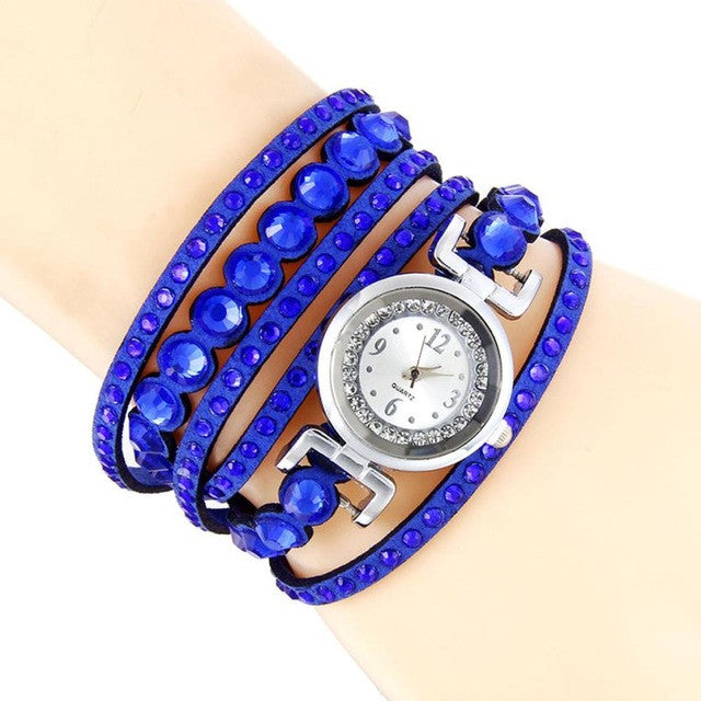 Women's Watch Wave Fashion Casual Analog Quartz Rhinestone Watch Bracelet Watch