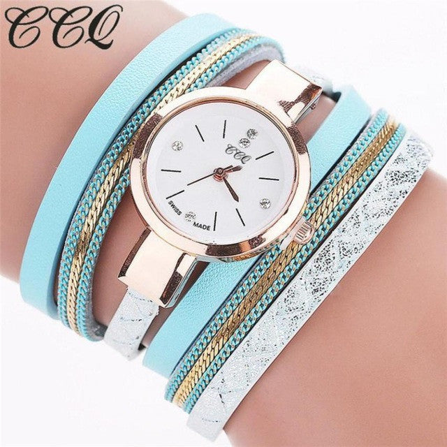 CCQ Women's Watch Fashion Casual Analog Quartz Watch leather strap