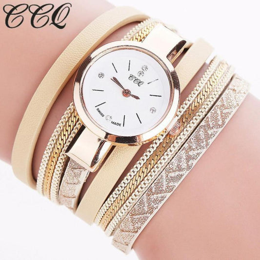 CCQ Women's Watch Fashion Casual Analog Quartz Watch leather strap