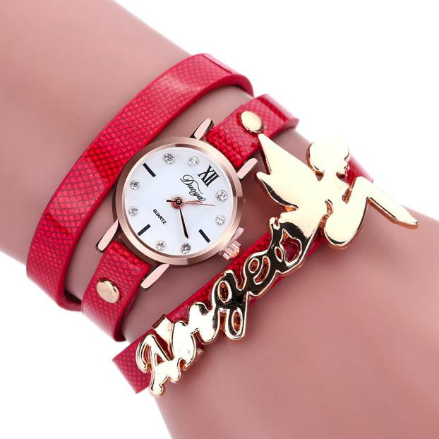 Women's Dancers Around Leatherette Quartz Wrist Watch