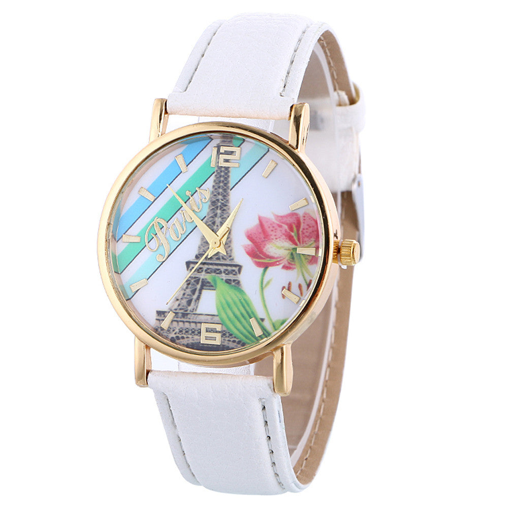 Fashion Casual Women's Leather Quartz Wrist Watch