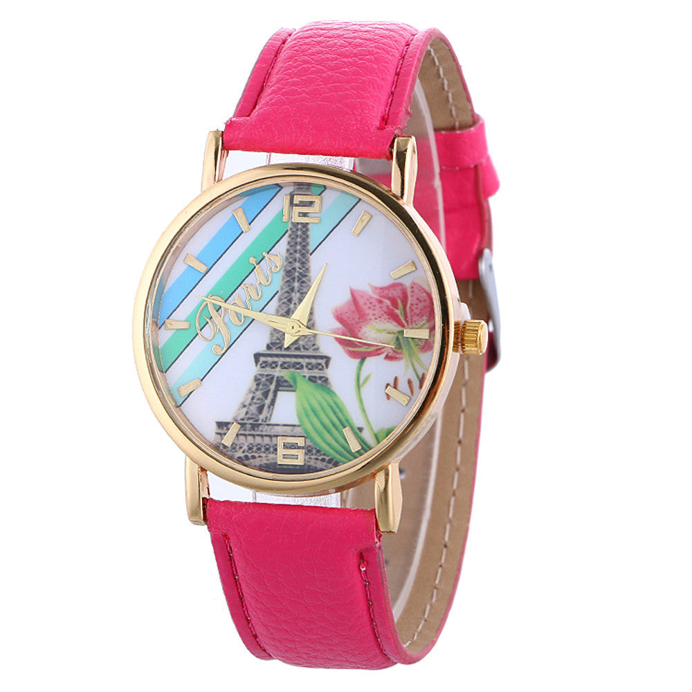 Fashion Casual Women's Leather Quartz Wrist Watch