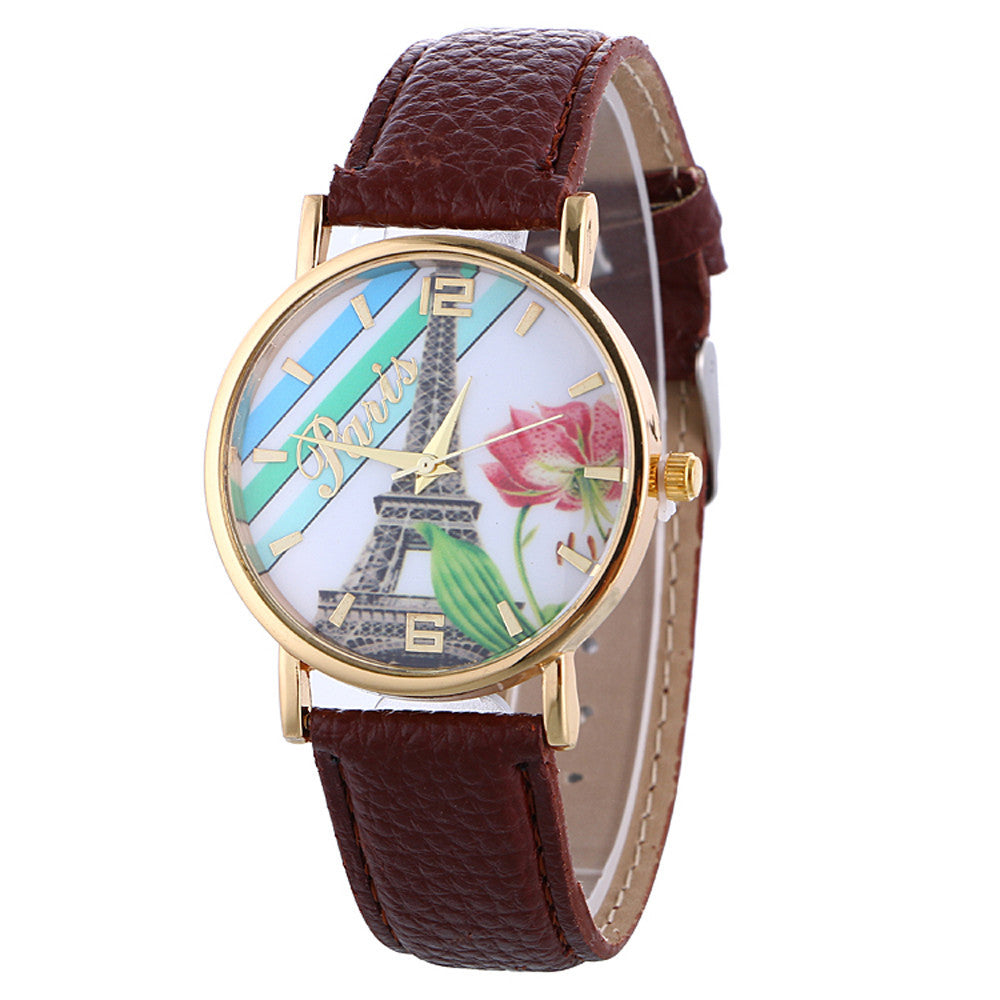 Fashion Casual Women's Leather Quartz Wrist Watch