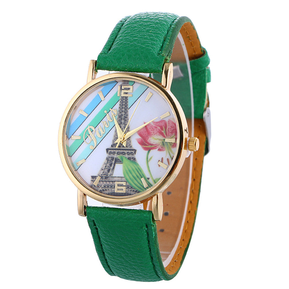 Fashion Casual Women's Leather Quartz Wrist Watch