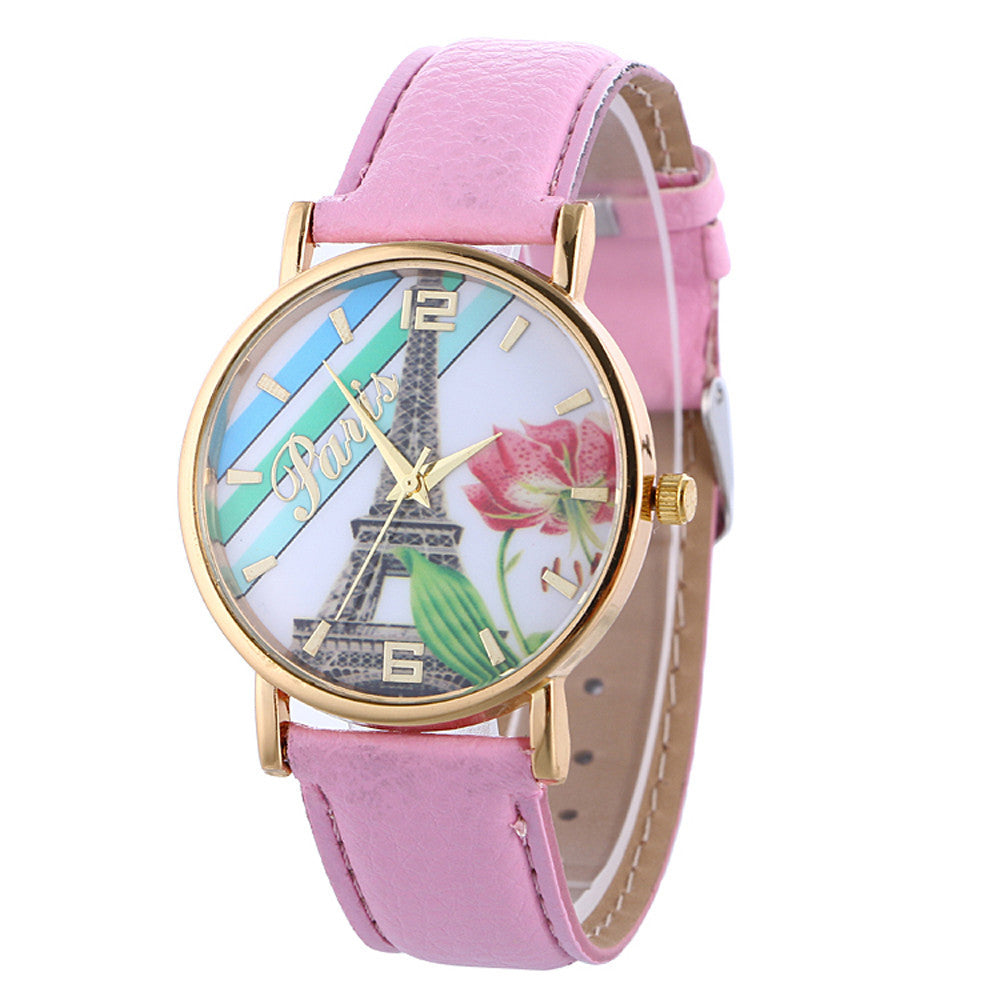 Fashion Casual Women's Leather Quartz Wrist Watch